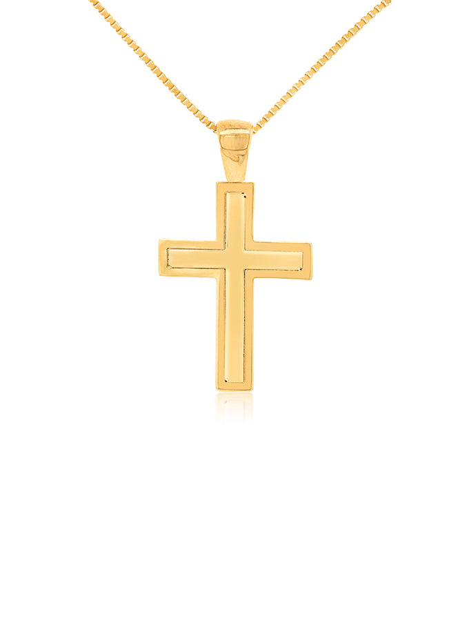 Square Layered Cross in 9 Carat Yellow Gold