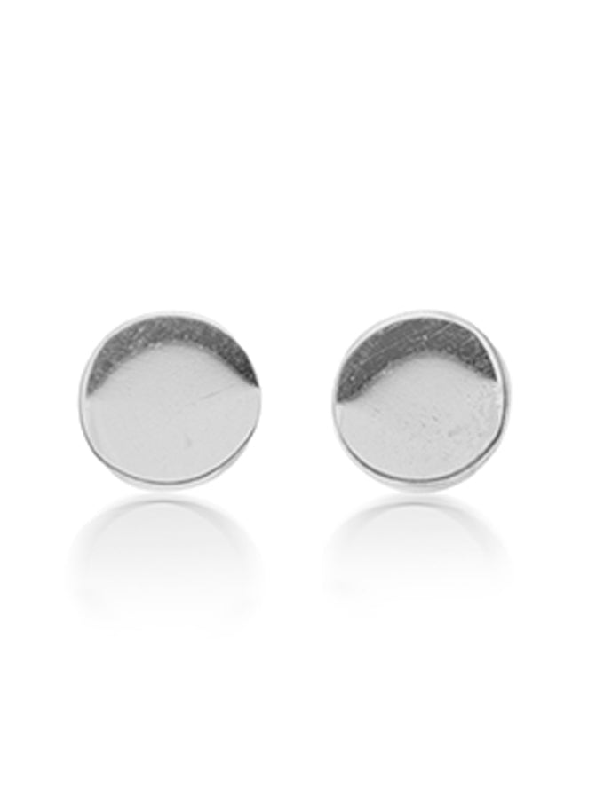 Disc Stud Earrings 9k wg