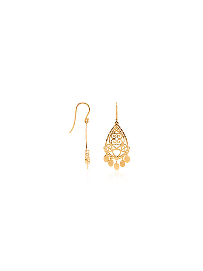 Fancy Chandelier Drop Earrings in 9 Carat Yellow Gold