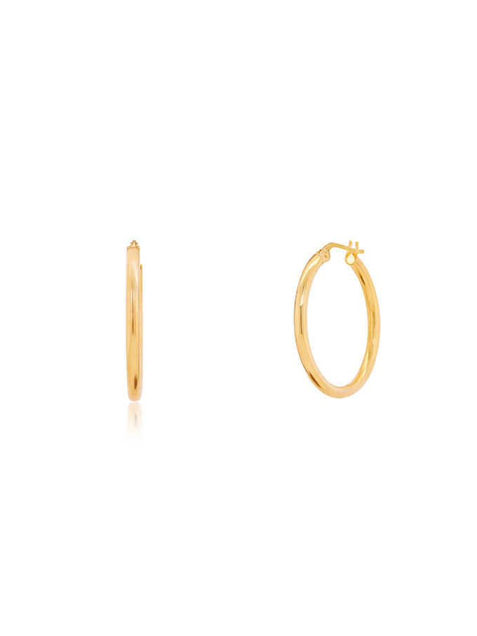 Plain Hoop Earrings in 9 Carat Yellow Gold