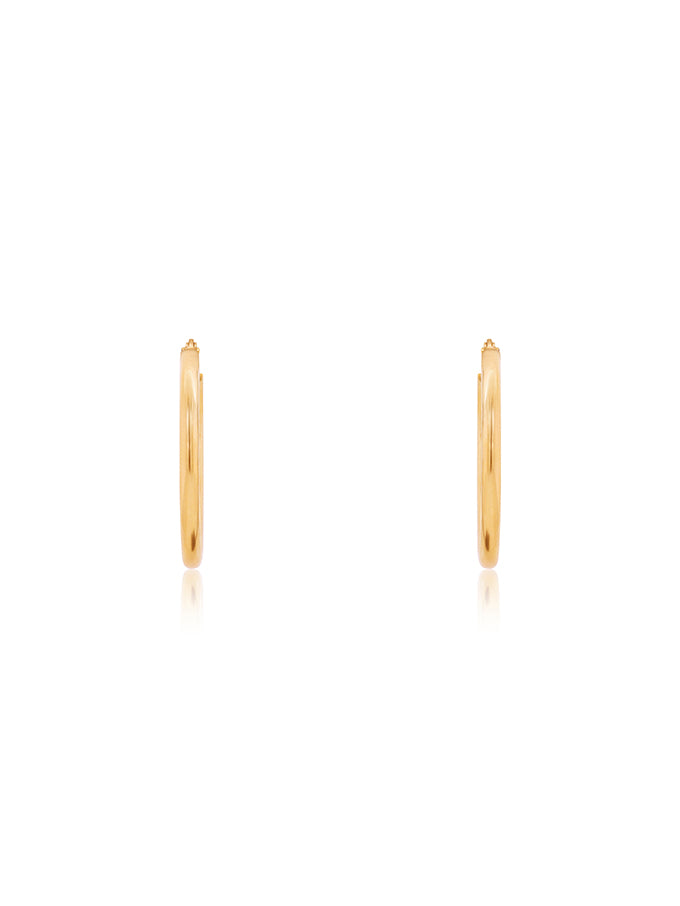 Plain Hoop Earrings in 9 Carat Yellow Gold