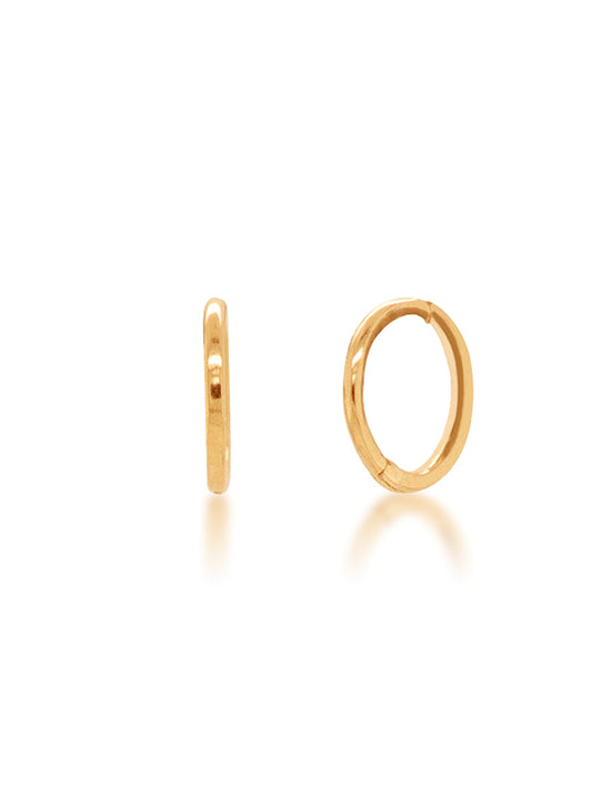 8mm Simple 9 Carat Yellow Gold Sleeper