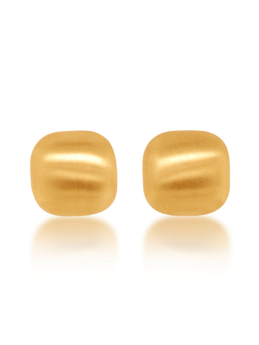 8mm 9 Carat Yellow Gold Square Brushed Stud Earring