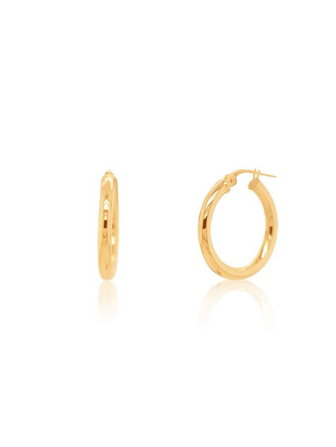 Plain Hoop Earring, 9 Carat Yellow Gold