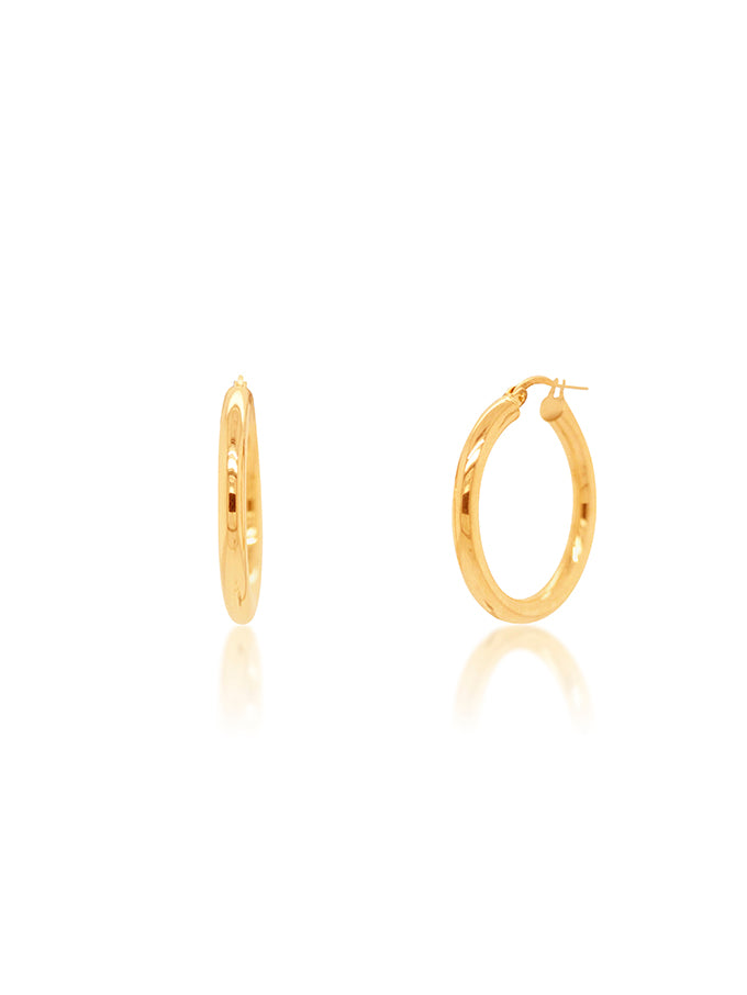 Classic Plain Hoop Earring, 9 Carat Yellow Gold