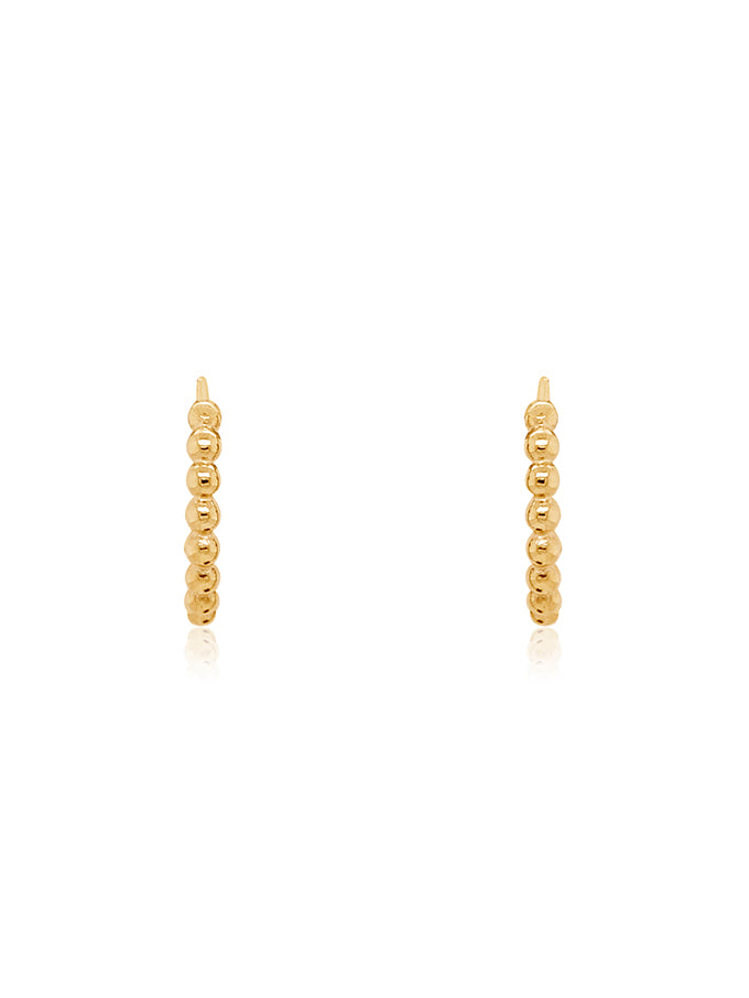 Ball Huggie Earrings in 9 Carat Yellow Gold, 10x2mm