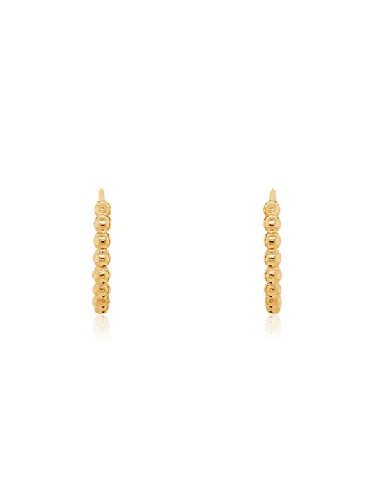 Ball Huggie Earrings in 9 Carat Yellow Gold, 10x2mm