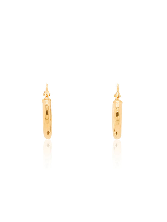 Plain Hoop Earrings in 9 Carat Yellow Gold, 10x2.5mm