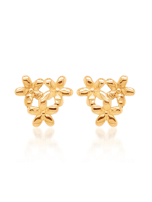 Flower Stud Earrings in 9 Carat Yellow Gold