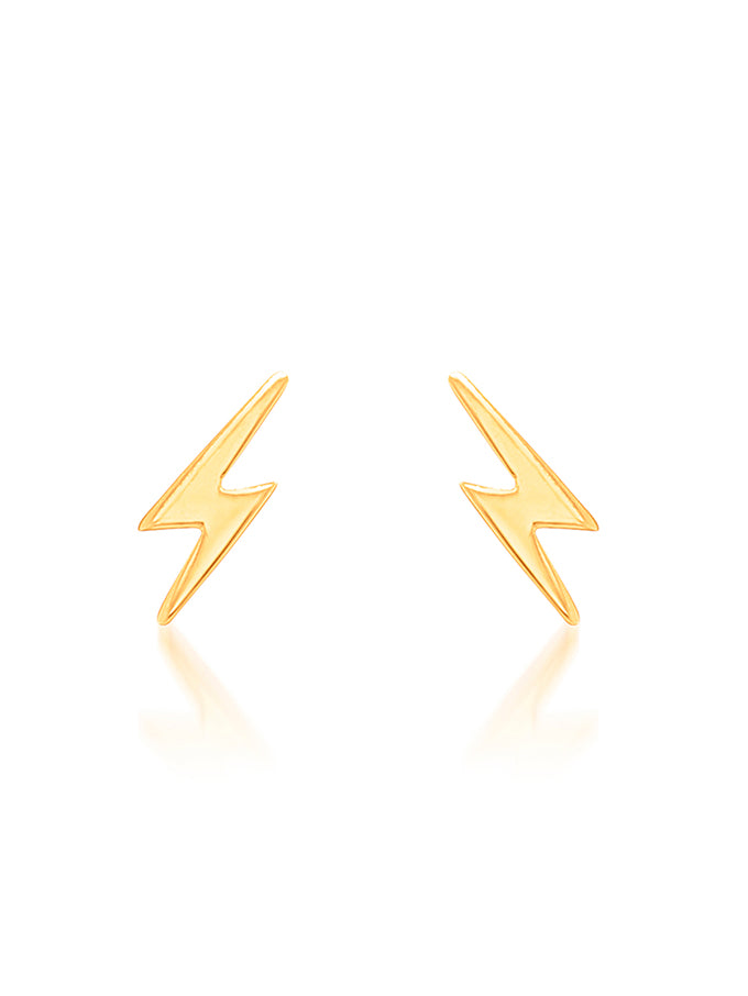 Lightening Bolt Stud Earrings in 9 Carat Yellow Gold