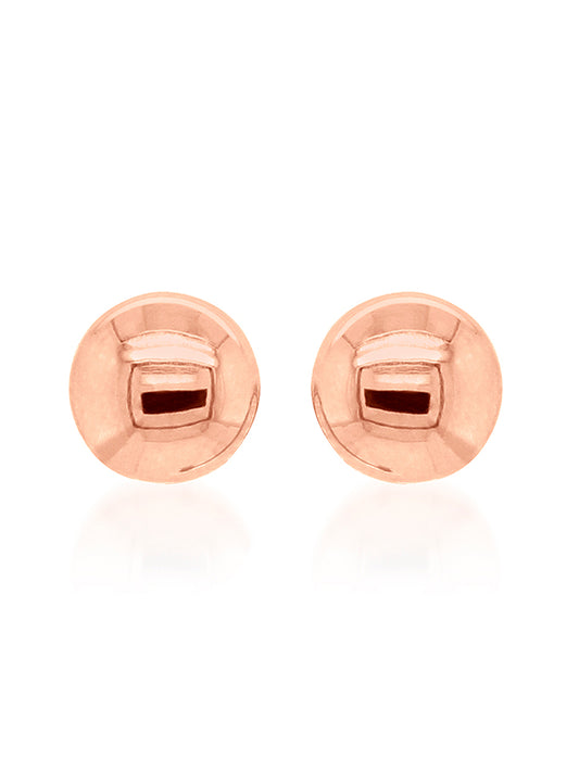 Button Stud Earrings in 9 Carat Rose Gold