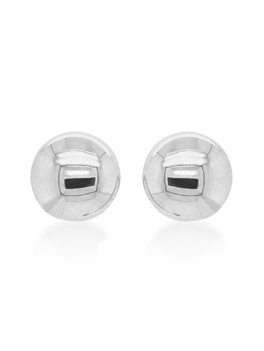 Button Stud Earrings in 9 Carat White Gold