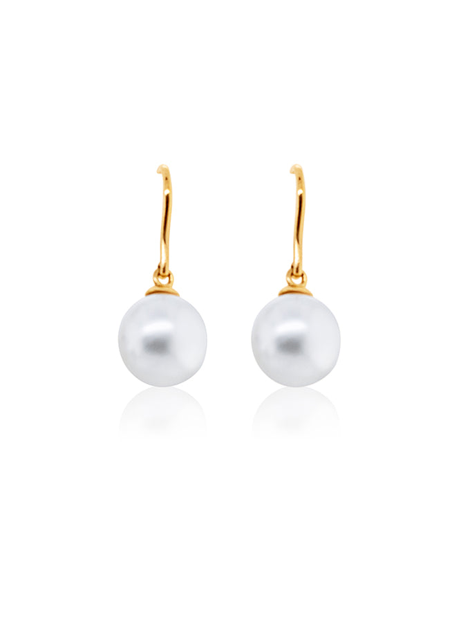 South Sea Pearl Drops, 9K Yellow Gold, 12mm