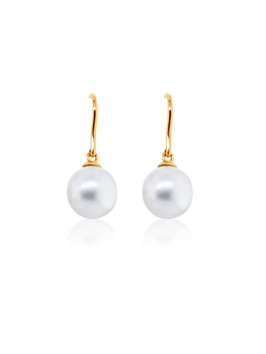 South Sea Pearl Drops, 9K Yellow Gold, 12mm