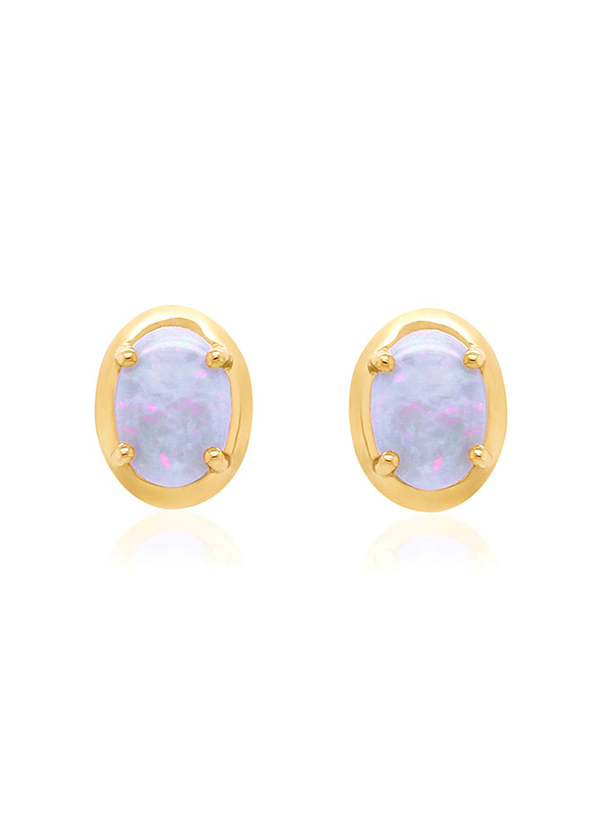 Solid Opal earrings in 9 Carat Yellow Gold