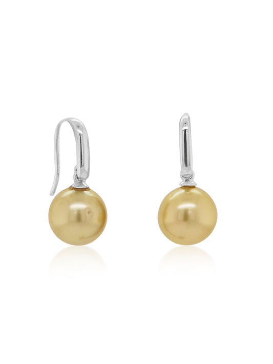 Gold South Sea Pearl Drops, 9K White Gold, 11mm