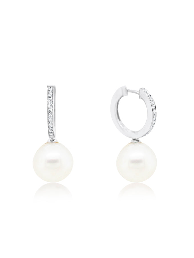 South Sea Pearl & diamond earrings