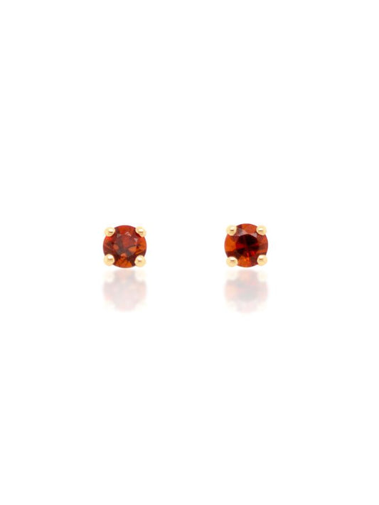 Round Citrine Studs in 9 Carat Yellow Gold