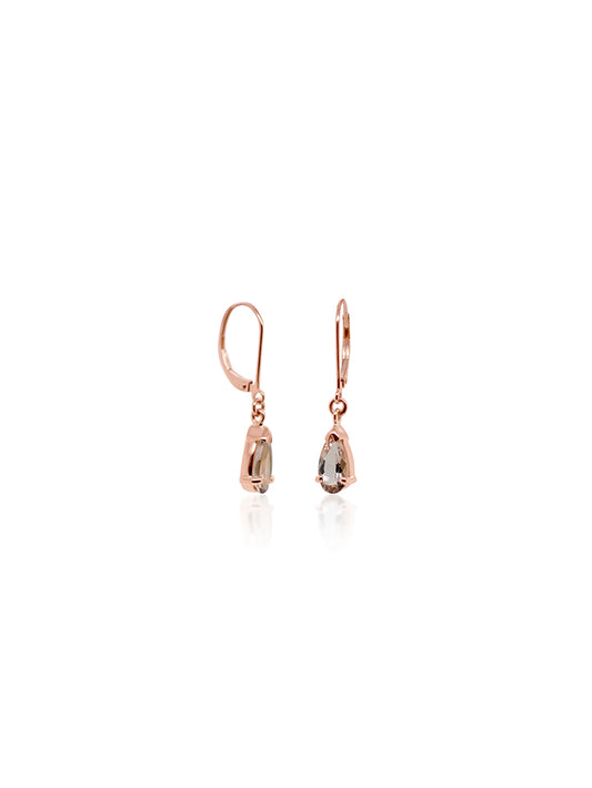 Pear Morganite Drops in 9 Carat Yellow Gold