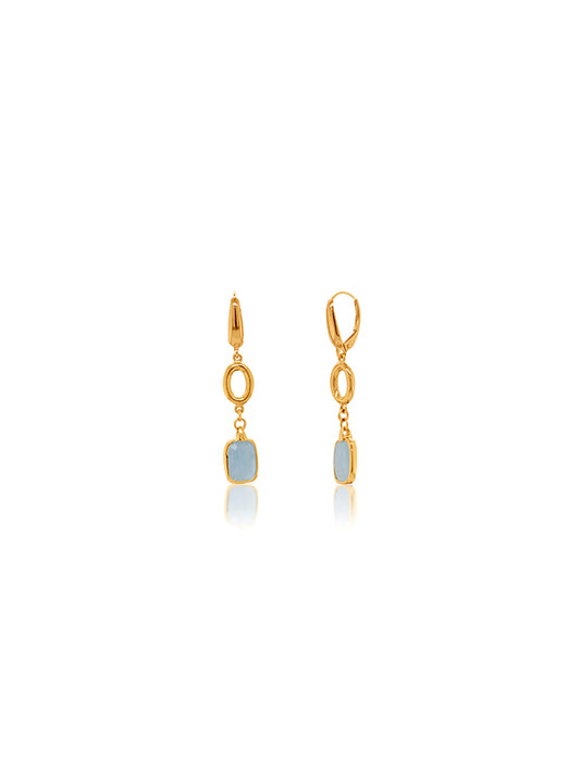 Aquamarine Drop Earrings set in 9 Carat Yellow Gold