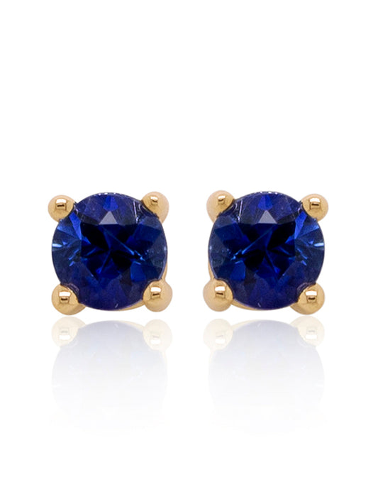 3.50mm Sapphire Stud Earrings in 9 Carat Yellow Gold