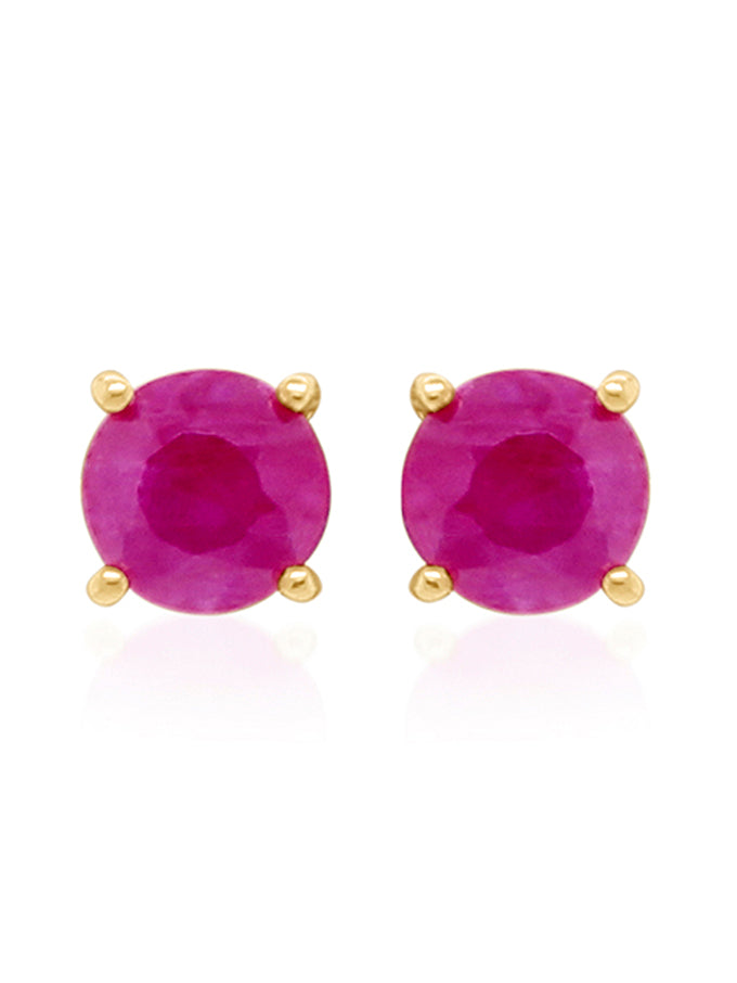 Ruby Stud Earrings in 9 Carat Yellow Gold