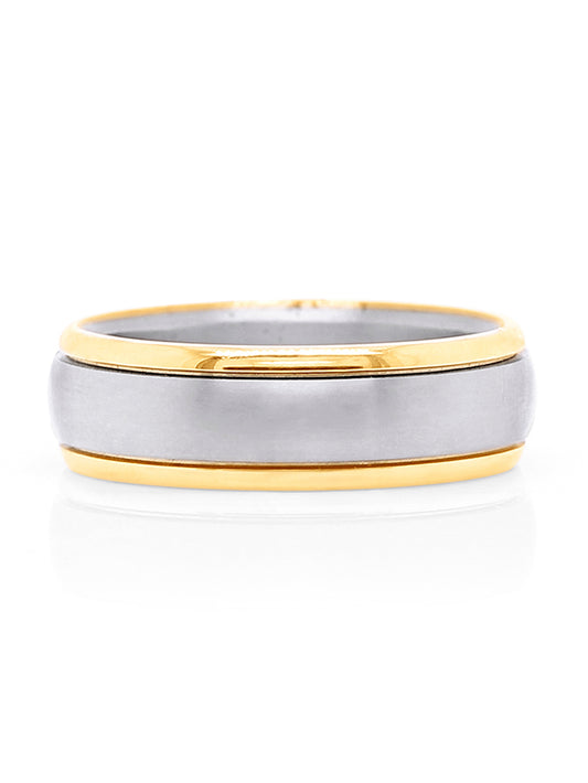 Dora 9K YG & Titanium Wedding Ring, (Middle Range)