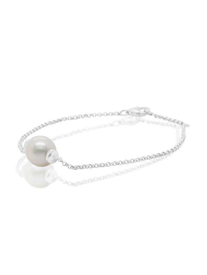 Fresh Water Pearl Belcher Bracelet in Sterling Silver