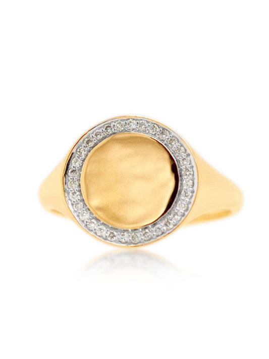 Diamond Set Dress Ring 9K Yellow Gold, T=0.16ct.