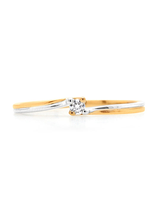 0.05 Carat Diamond Set Two Tone Ring in 9 Carat Yellow & White Gold