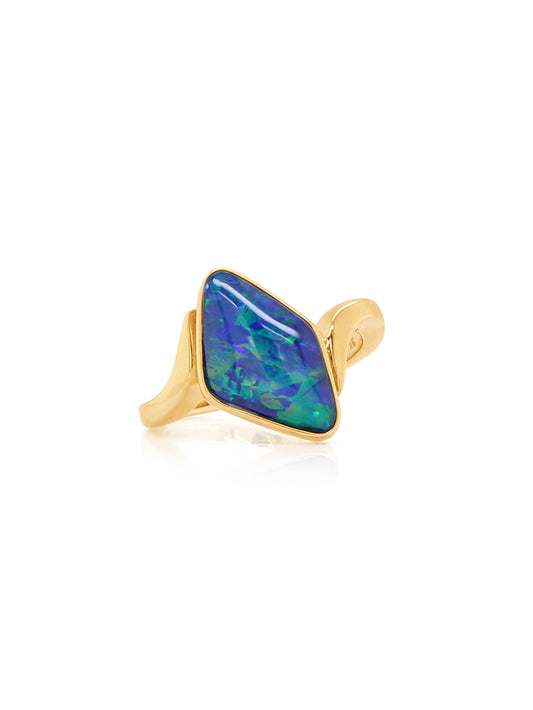 Triplet Opal Ring in 9 Carat Yellow Gold