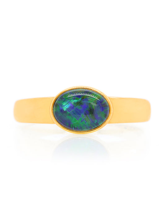 Triplet Opal Ring Oval 8x6mm