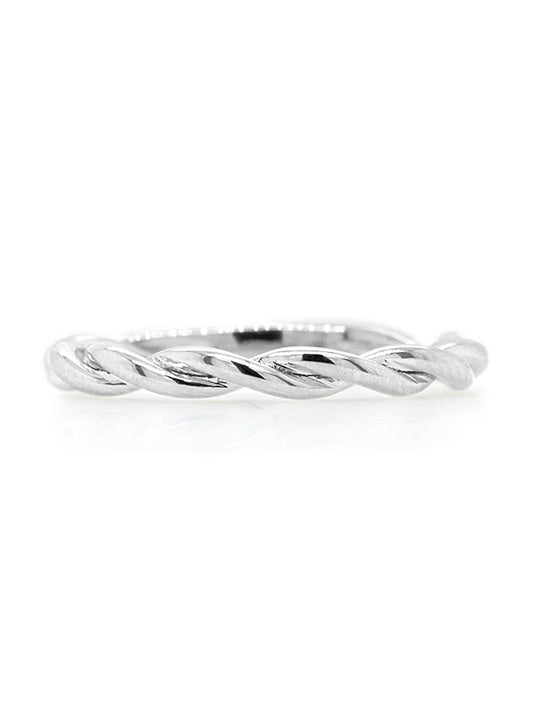 Twist Style Dress Ring in 18 Carat White Gold