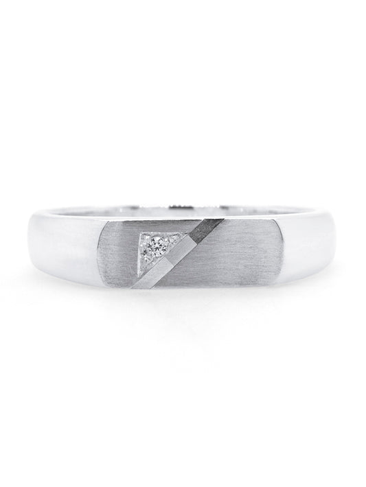 Rectangular Flat Top Cubic Zirconia Set Mens Ring in Sterling Silver