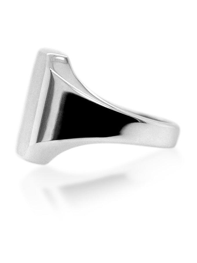 Emerald Shape Signet Ring, Sterling Silver