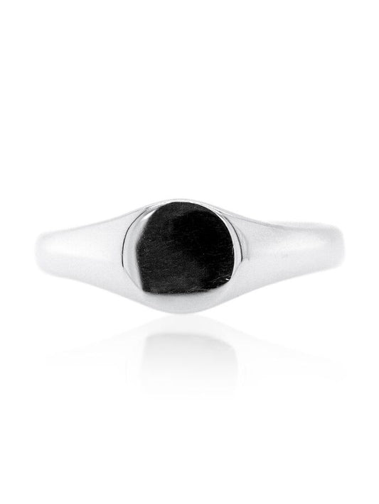 Signet ring sterling silver round