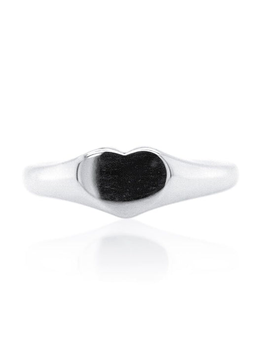 Signet ring ss heart