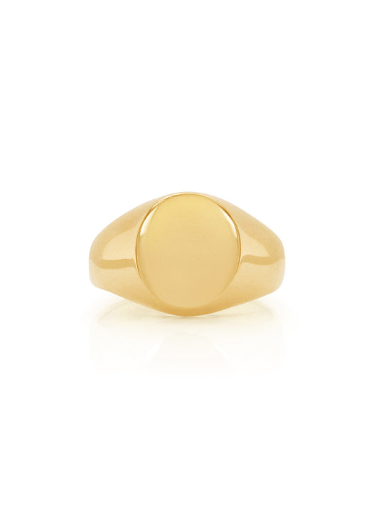 Oval Signet Ring, 12.3m in 9 Carat Yellow Gold