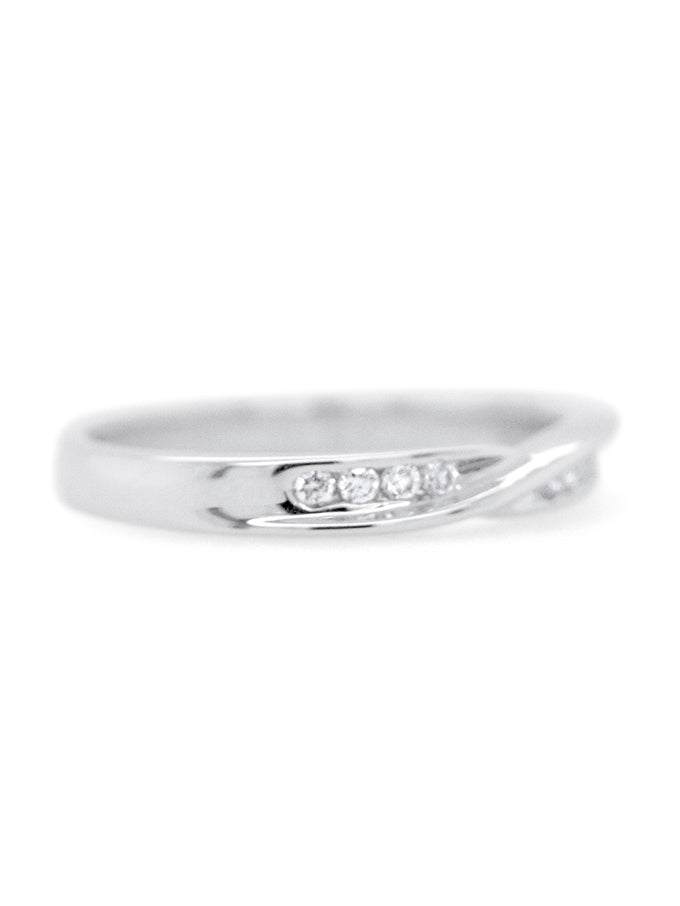 Diamond set wedding ring, 18K White Gold, T=0.08ct.