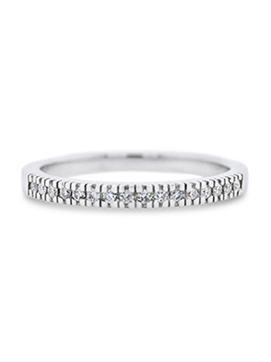 Diamond Set Band 18K White Gold T=0.14ct