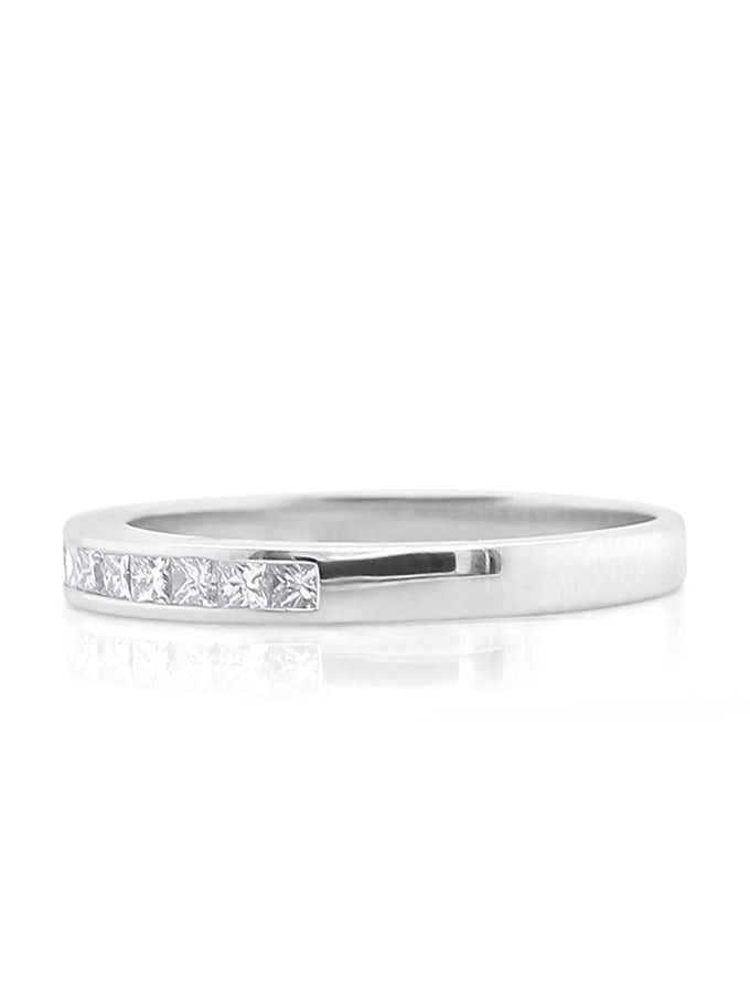 Diamond Set Band 18K White Gold T=0.385ct