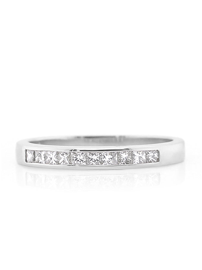 Diamond Set Band 18K White Gold T=0.385ct