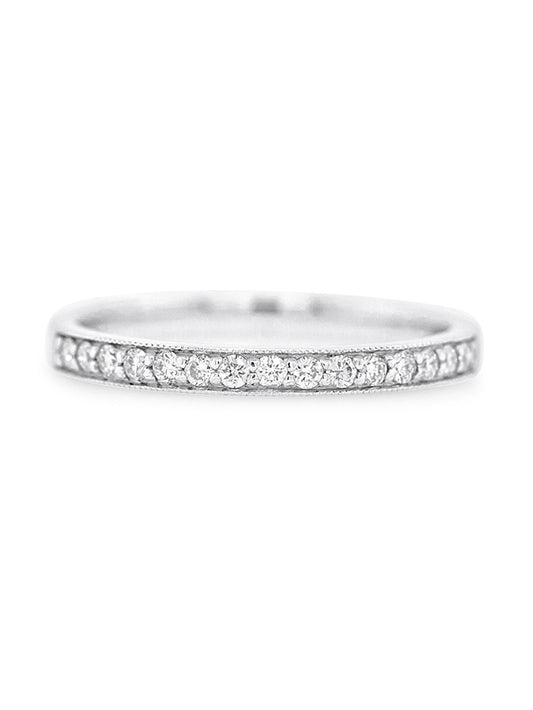 Diamond Set Band 18K White Gold T=0.10ct