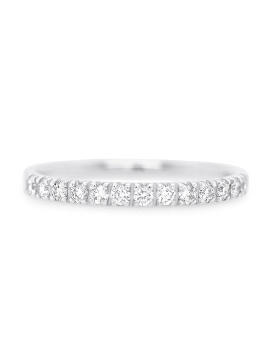 White Gold Diamond Set Band, 18K WG=0.28ct, Small Size