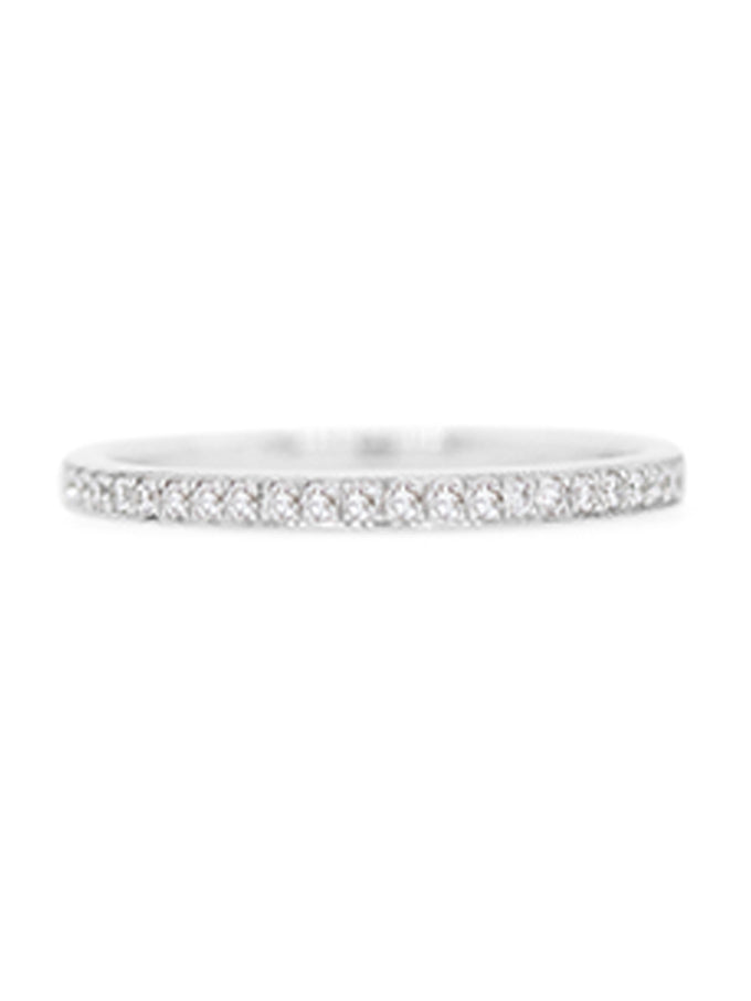 Diamond Set Band 18K White Gold T=0.16ct