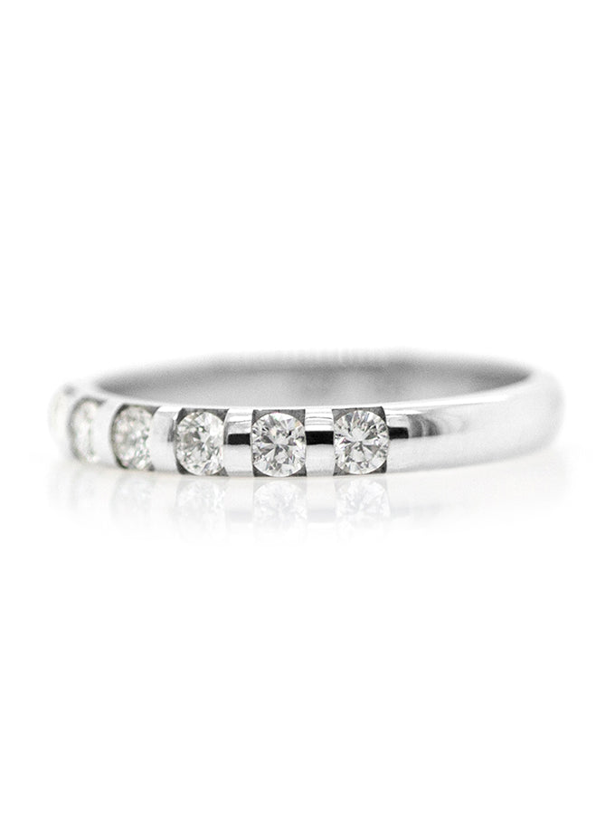 Diamond Set Band T=0.35ct 18 Carat White Gold