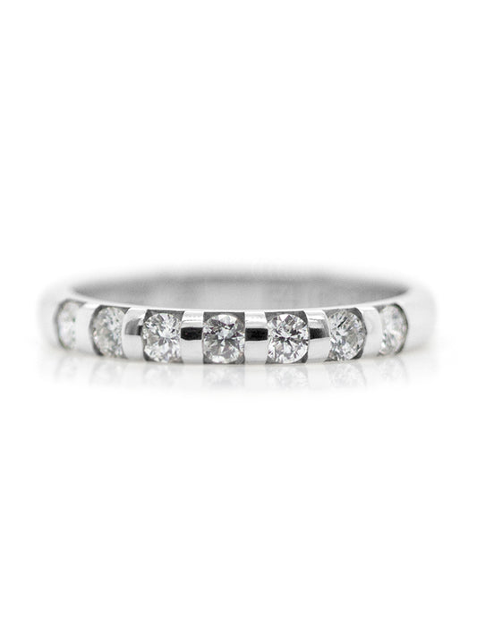 Diamond Set Band T=0.35ct 18 Carat White Gold