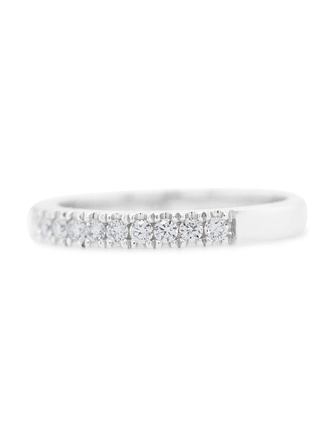 Diamond Set Band 18K White Gold T=0.41ct