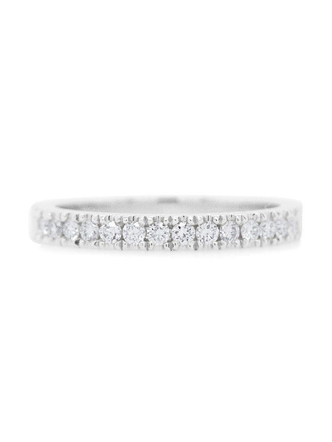 Diamond Set Band 18K White Gold T=0.41ct