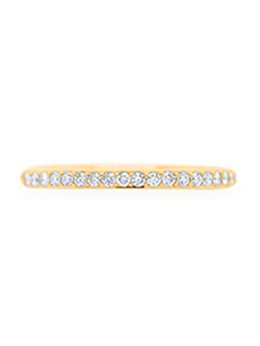 Diamond set band, 18K Yellow Gold, Total = 0.19ct HSI.